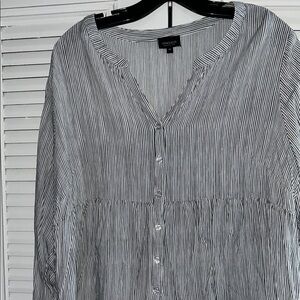 Striped Black and White Women's Top